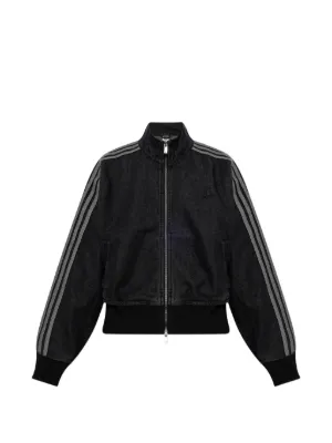 Adidas ジップアップ デニムジャケット | ブラック | FARFETCH JP