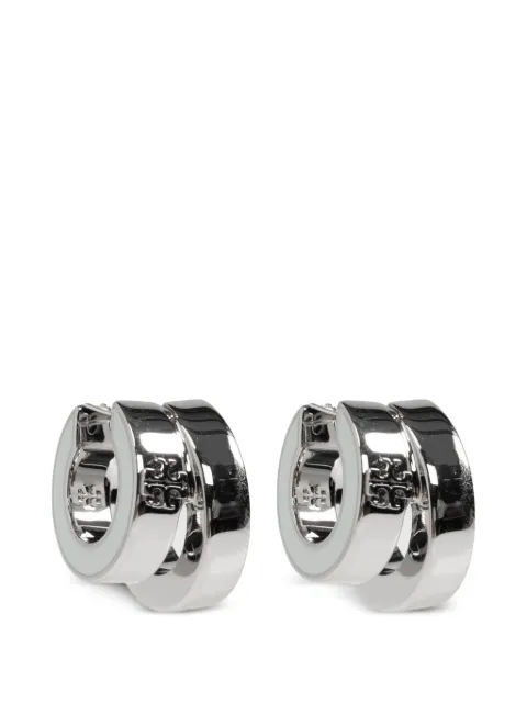 Tory Burch logo-embossed enamel-detail earrings
