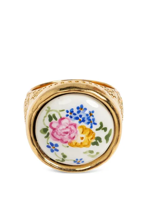 Chloé floral-engraved signet ring