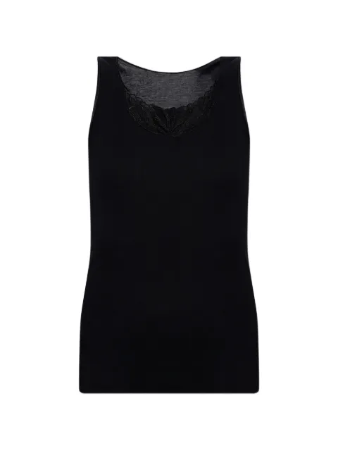 Hanro lace-trim top