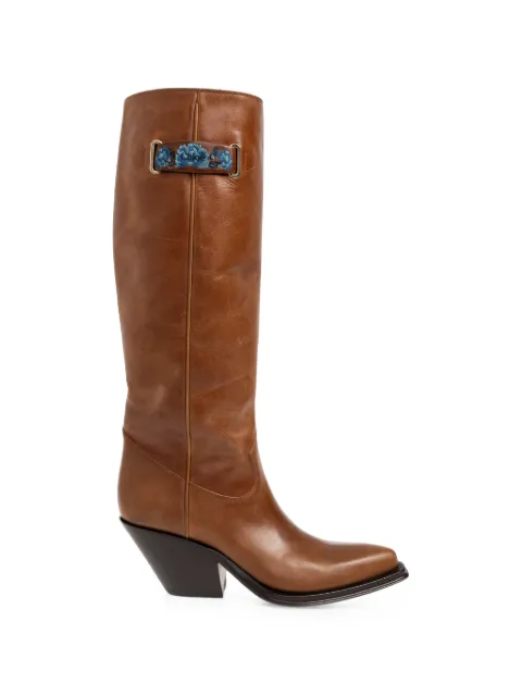 Chloé Azelan embroidered leather boots