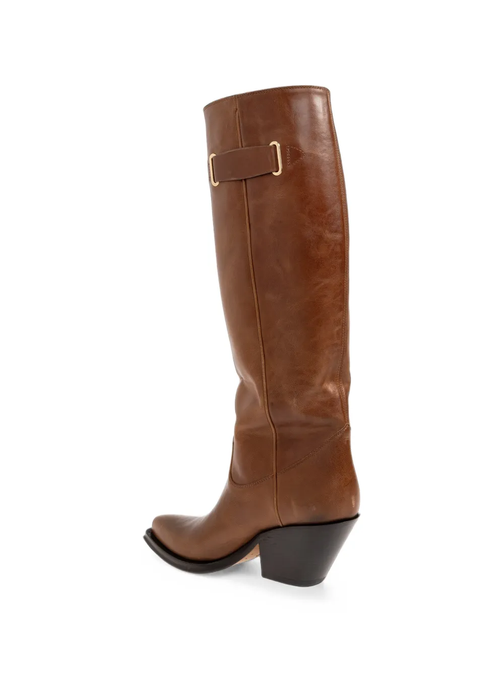 Chloé Azelan embroidered leather boots Bruin