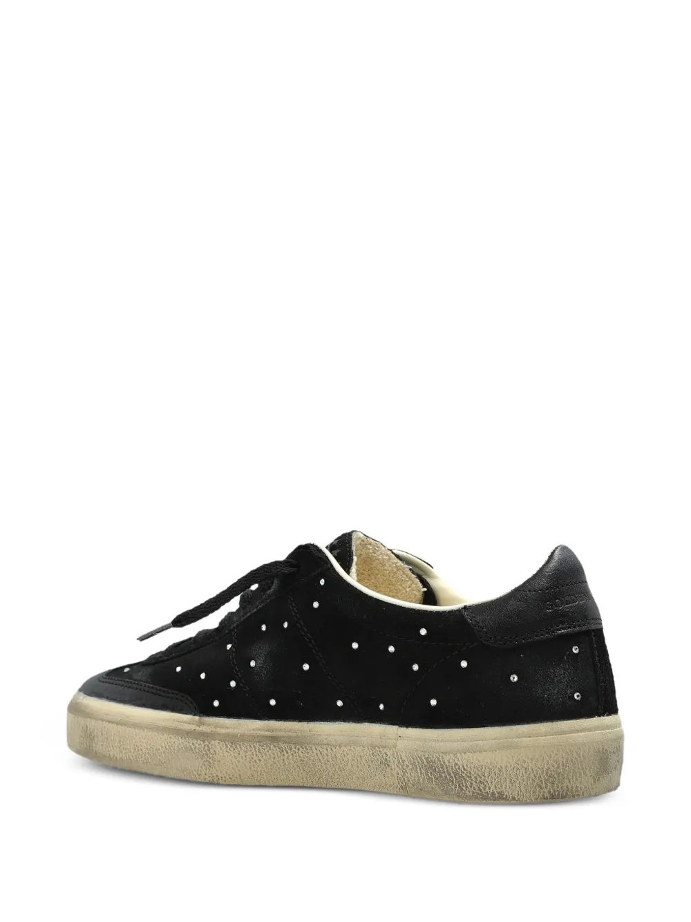 Golden Goose Soul Star in black suede with silver Swarovski Zwart