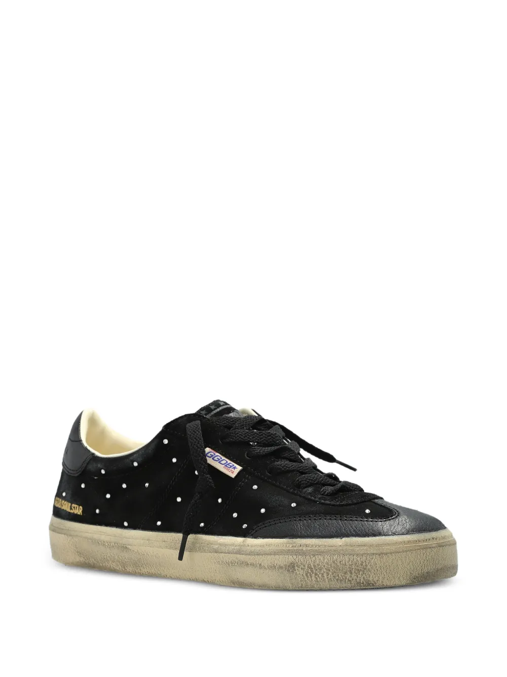 Golden Goose Soul Star in black suede with silver Swarovski Zwart