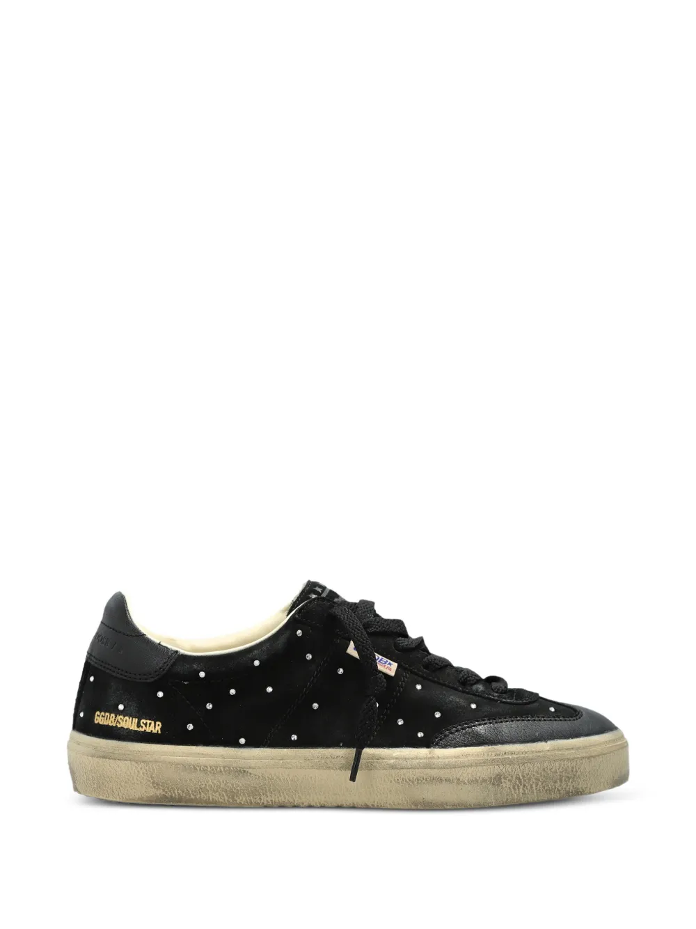 Golden Goose Soul Star in black suede with silver Swarovski Zwart