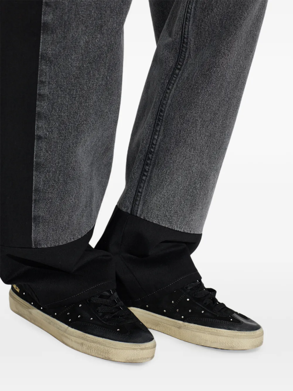 Golden Goose Soul Star in black suede with silver Swarovski Zwart
