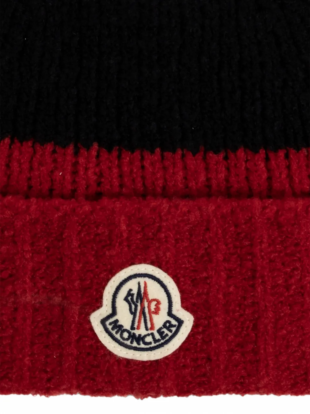 Moncler Gestreepte muts met logopatch Rood