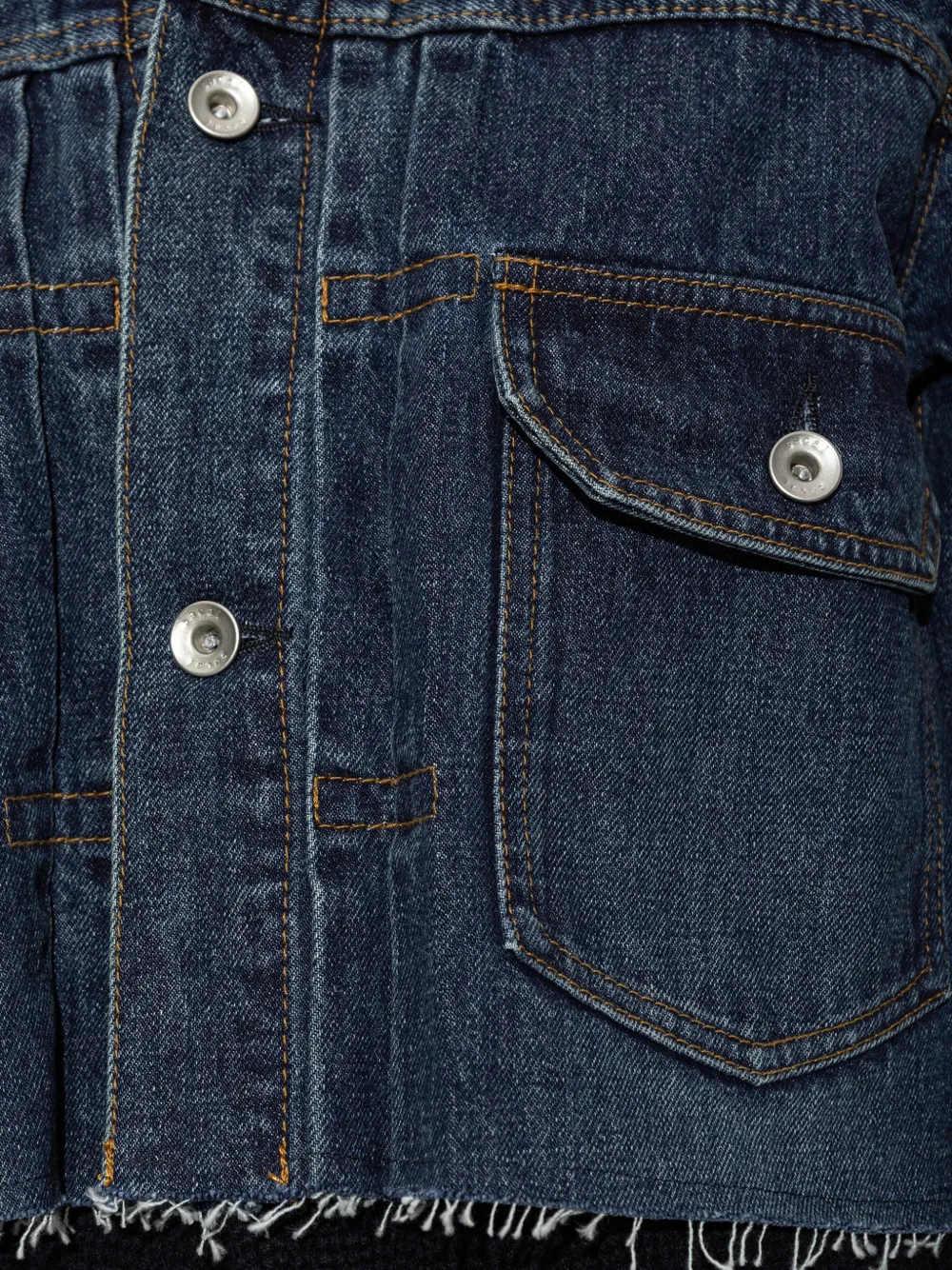 sacai Gerafeld denim jack met gebreide vlakken Blauw