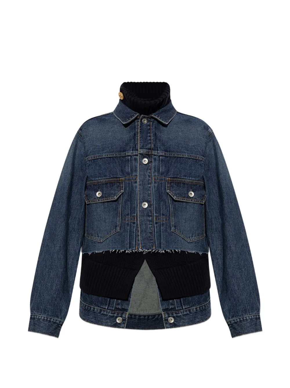 sacai Denim jacket with a ‘vintage’ effect - Blau
