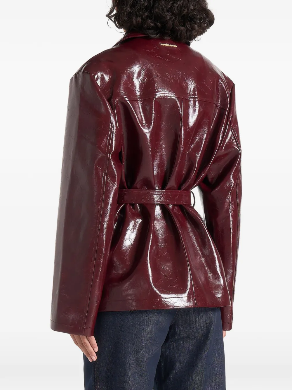 Manière De Voir Whitney lakleren trenchcoat met ceintuur Rood
