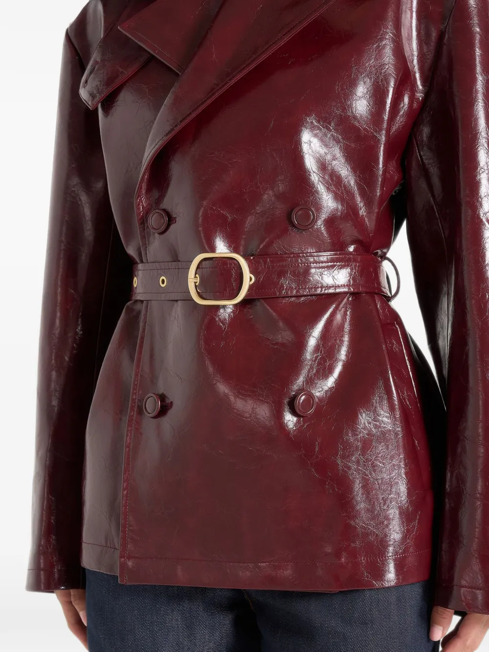 Manière De Voir Whitney lakleren trenchcoat met ceintuur Rood