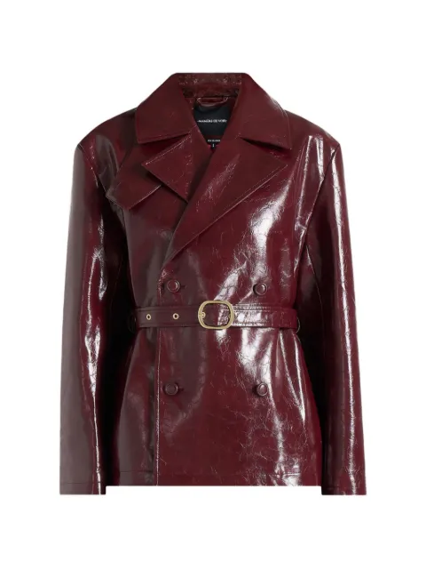 Manière De Voir Whitney Trenchjacke aus Lackleder mit Gürtel