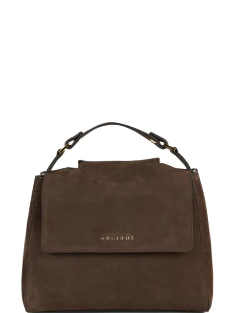 Orciani logo-lettering leather tote bag