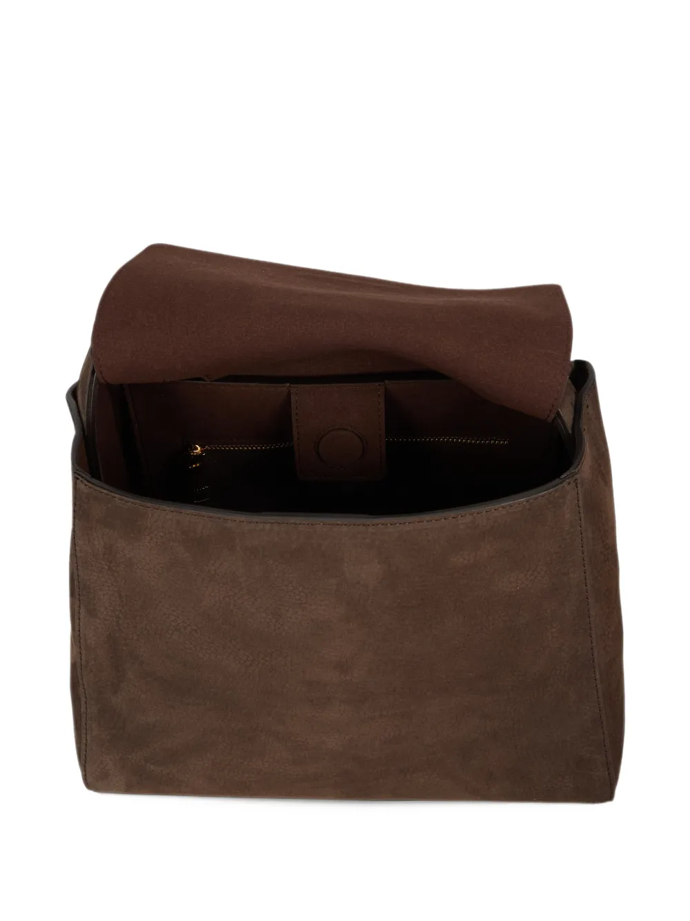 Orciani Leren shopper met logoprint Bruin
