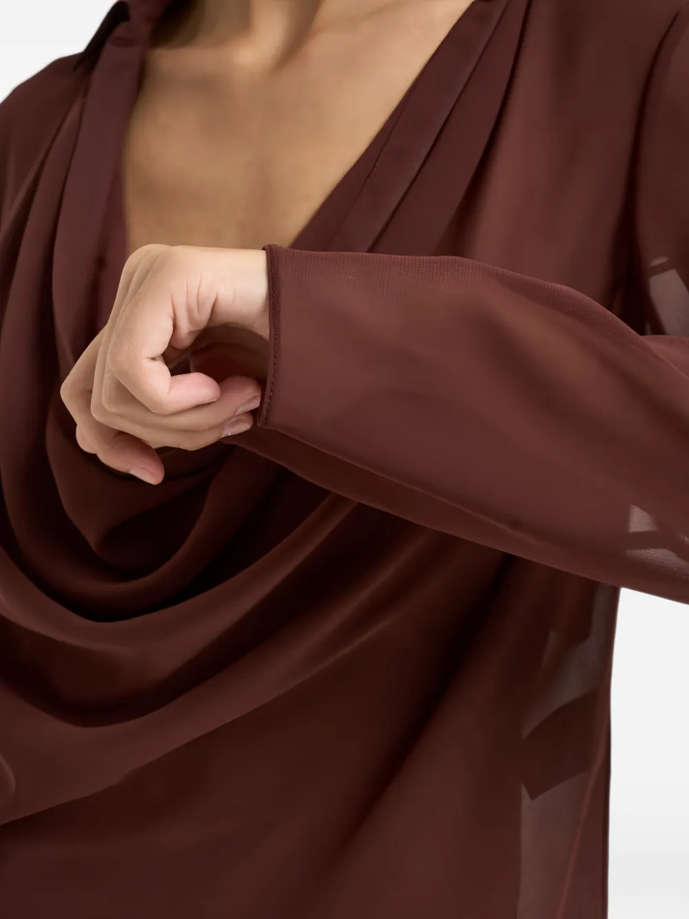Patrizia Pepe cowl-neck long-sleeves blouse Rood