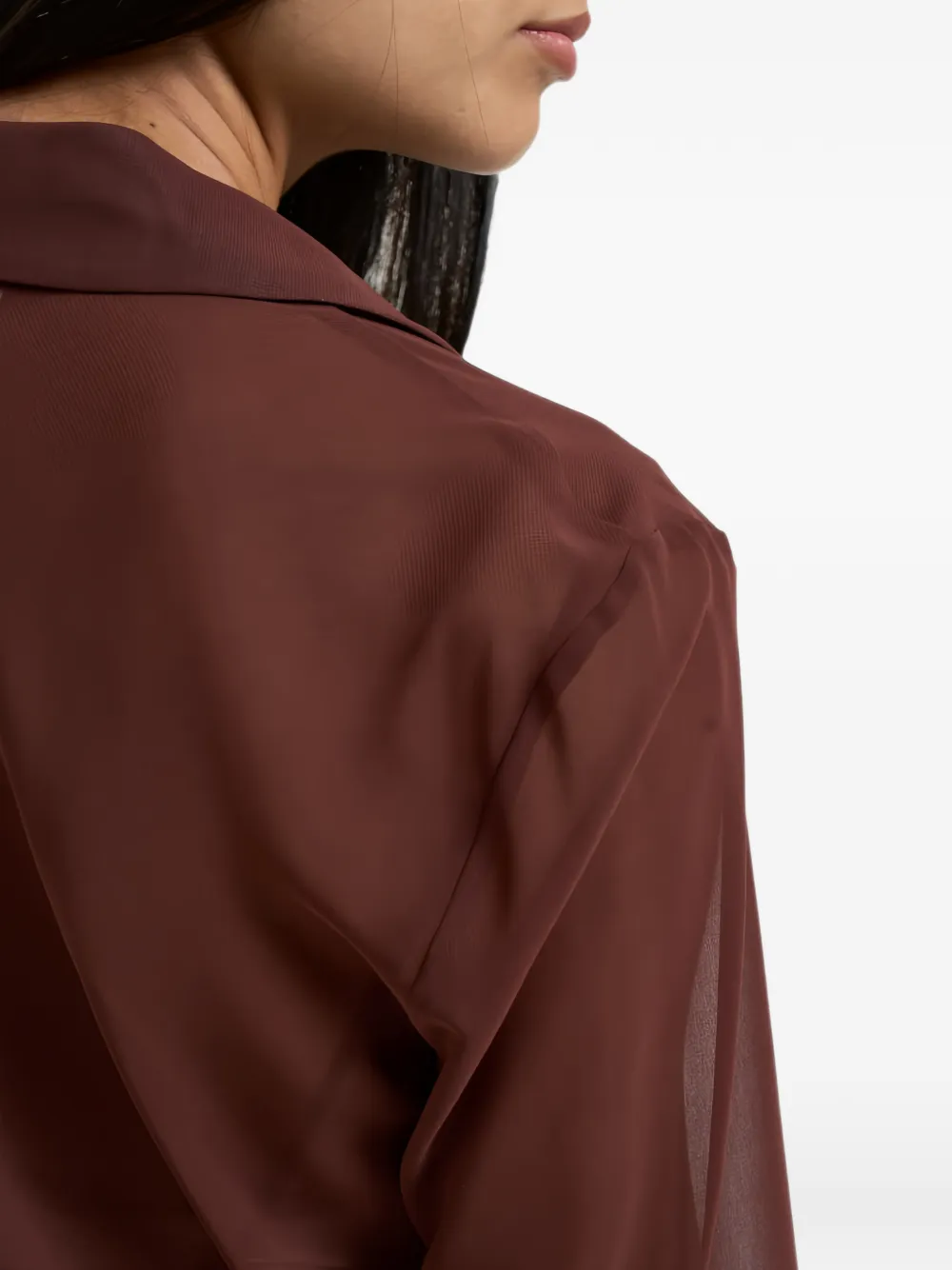 Patrizia Pepe cowl-neck long-sleeves blouse Rood