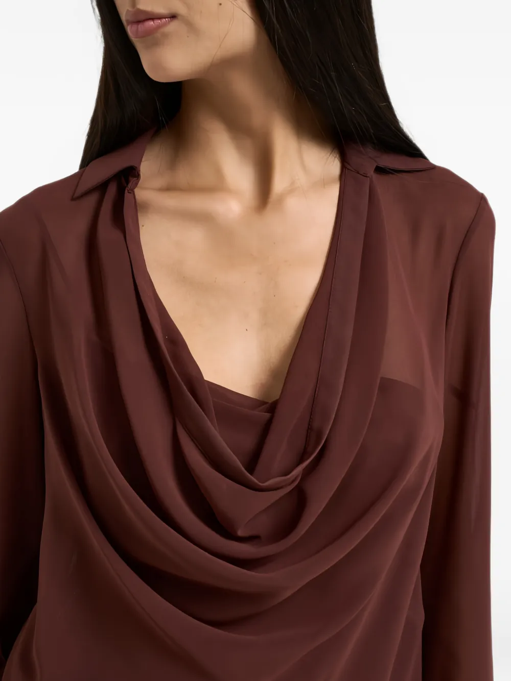 Patrizia Pepe cowl-neck long-sleeves blouse Rood