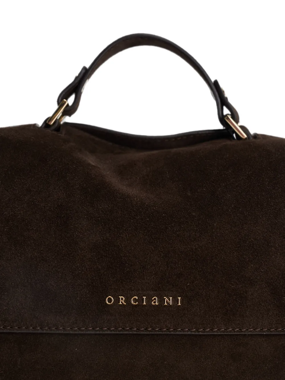 Orciani Shopper met logoplakkaat Bruin