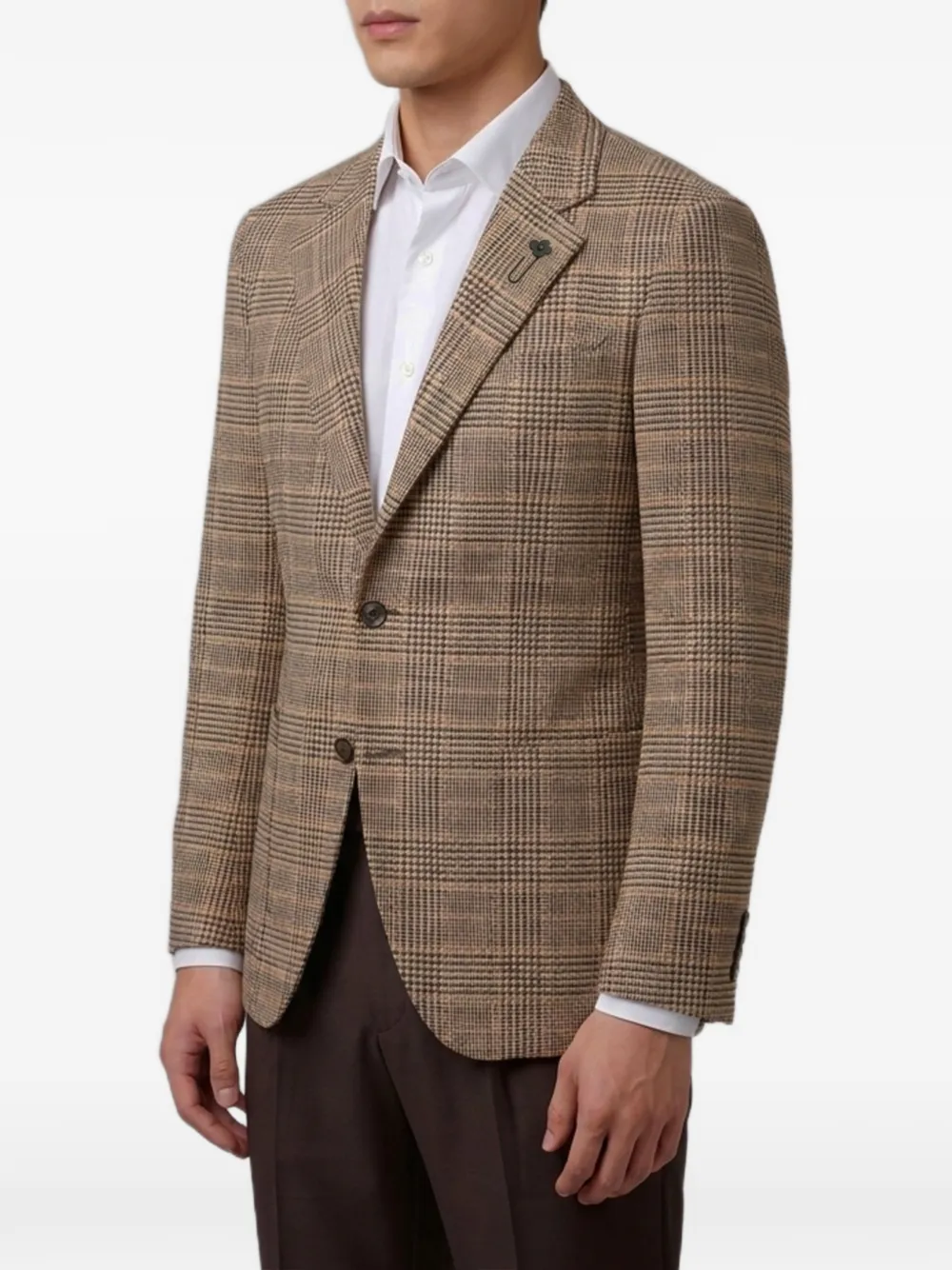 Lardini Blazer met enkele rij knopen Bruin