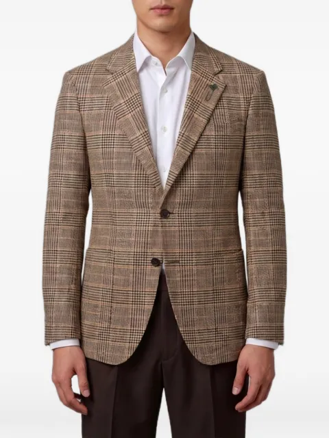 Lardini Prince of Wales check single-breasted blazer