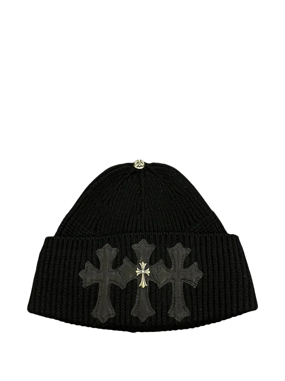Chrome Hearts Triple Cross cashmere beanie hat - Nero