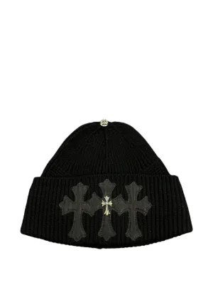 Chrome Hearts Cross Patch Knit Beanie | Black | FARFETCH