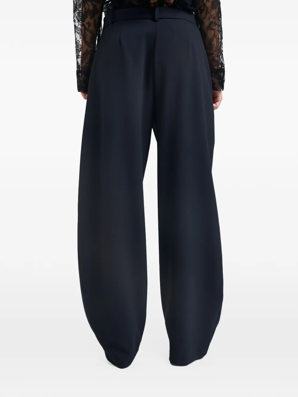 PINKO pressed-crease wide-leg trousers Zwart