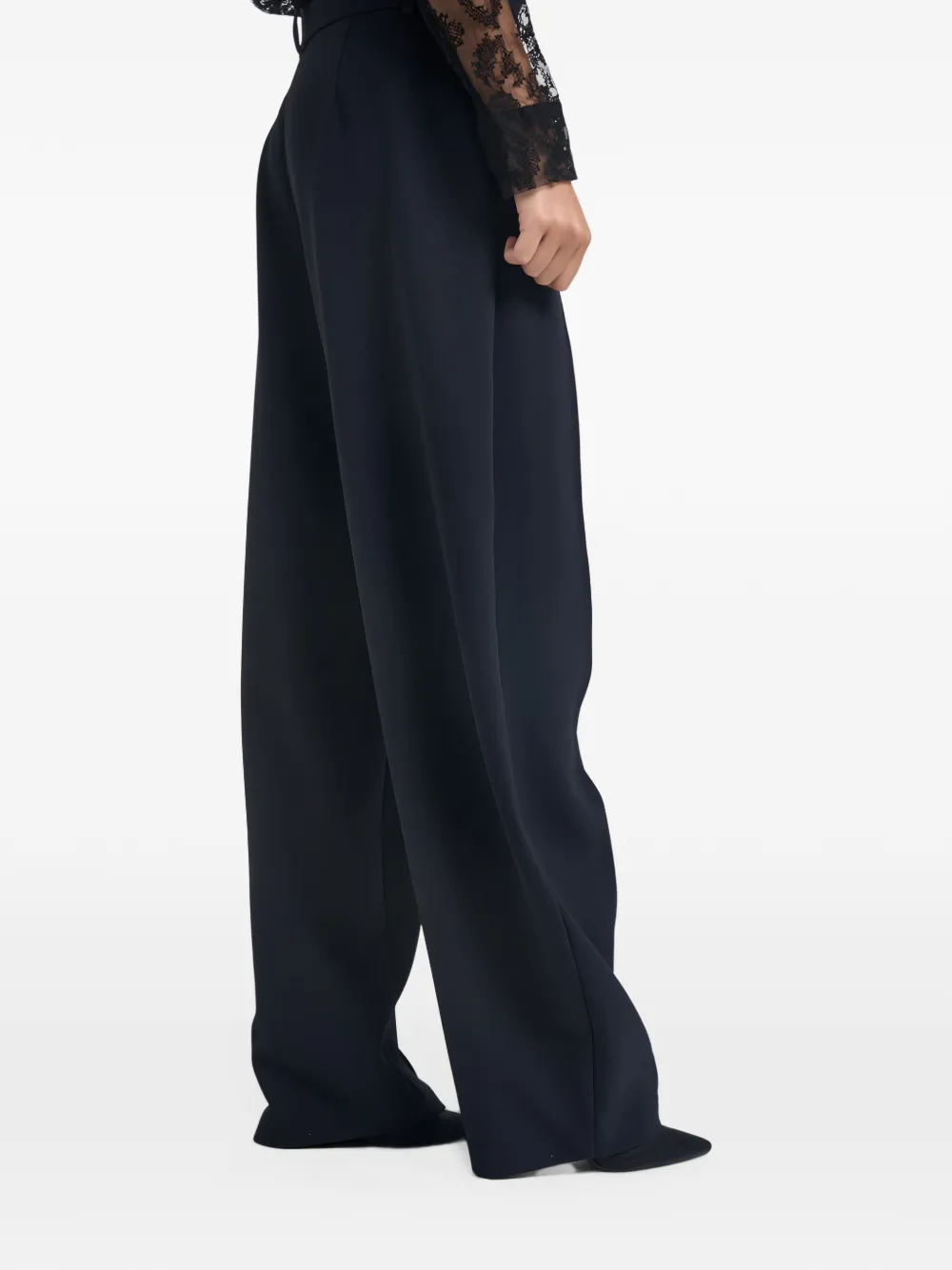 PINKO pressed-crease wide-leg trousers Zwart