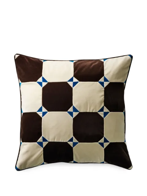 Christina Lundsteen Juniper patchwork velvet cushion