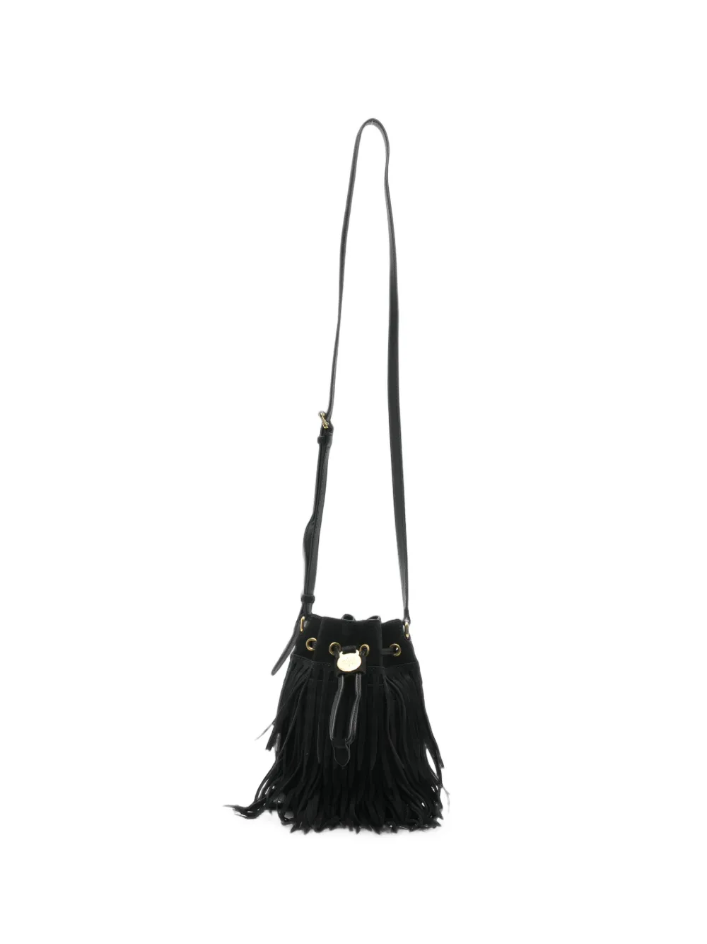 Mulberry fringed drawstring bucket bag