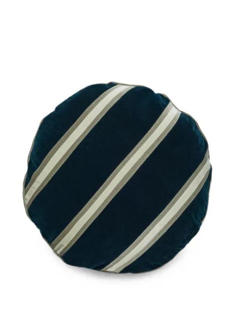Christina Lundsteen Faith striped velvet round-shaped cushion