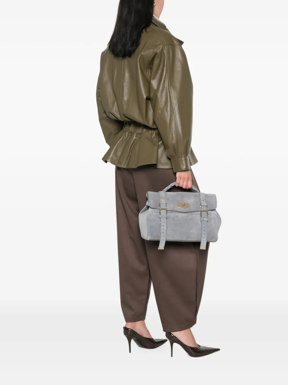 Mulberry Alexa gevlochten shopper Grijs