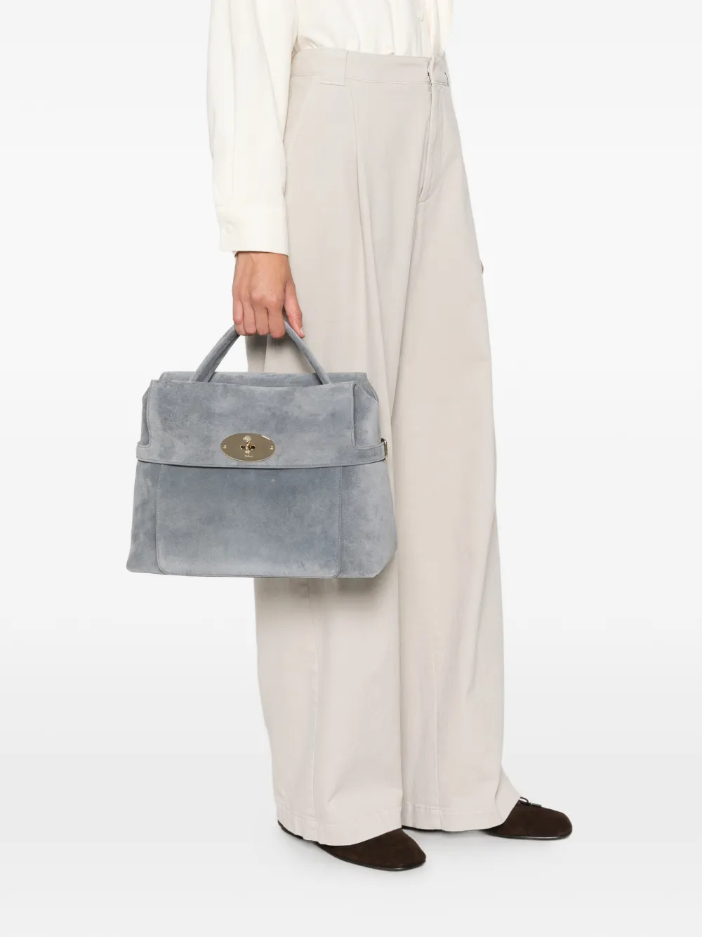 Mulberry Stevie suède shopper Grijs