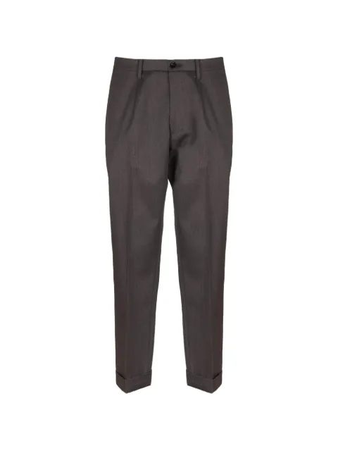 michael coal pleated turn-up trousers