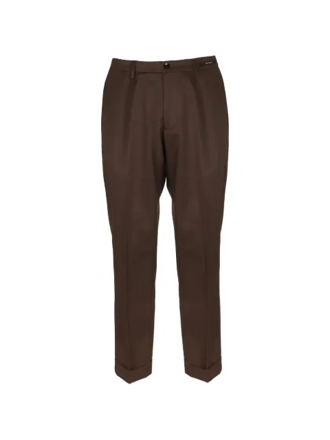 michael coal pleated turn-up trousers