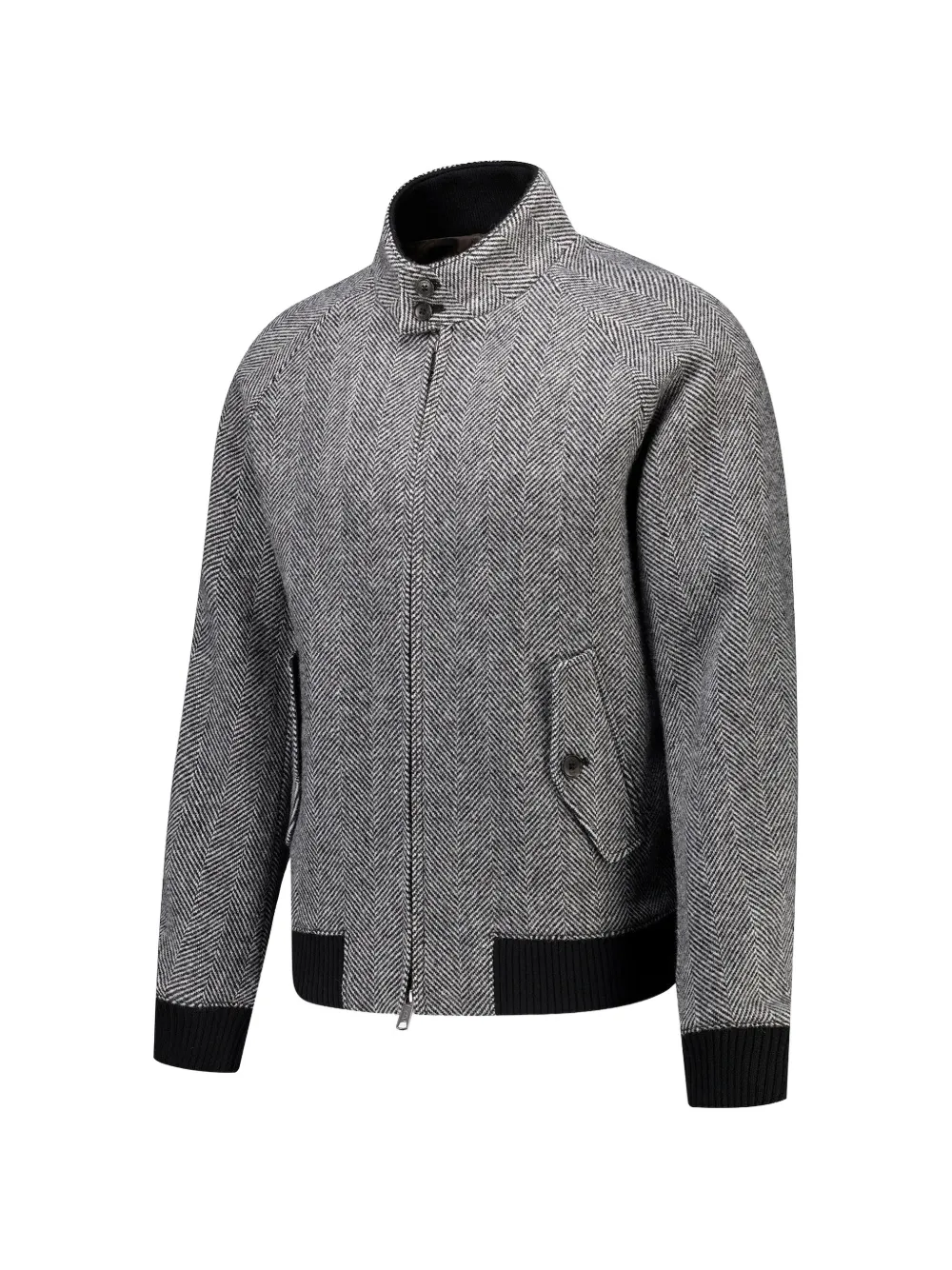 Baracuta G9 jack met visgraatpatroon Grijs