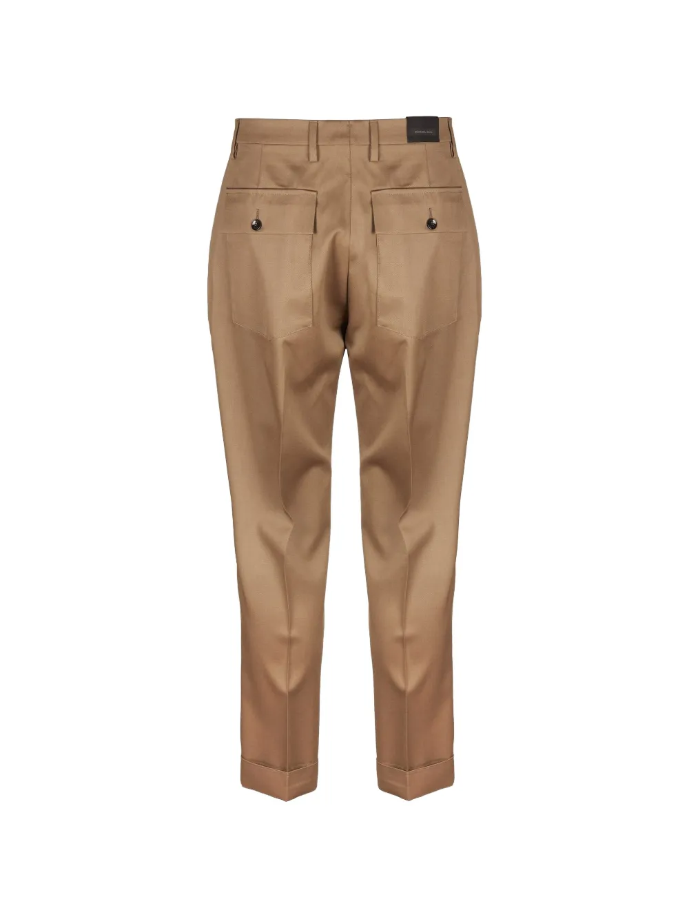 michael coal pleated turn-up tapered trousers Beige