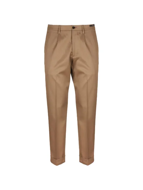 michael coal pleated turn-up tapered trousers