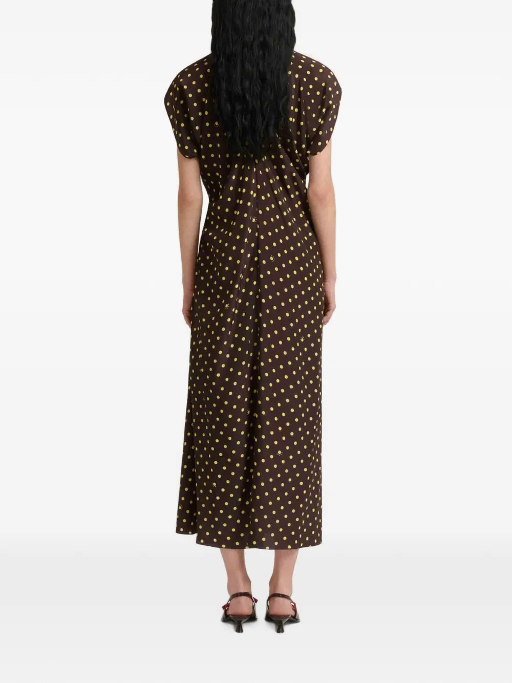 Altuzarra Marni jurk met stippen Bruin