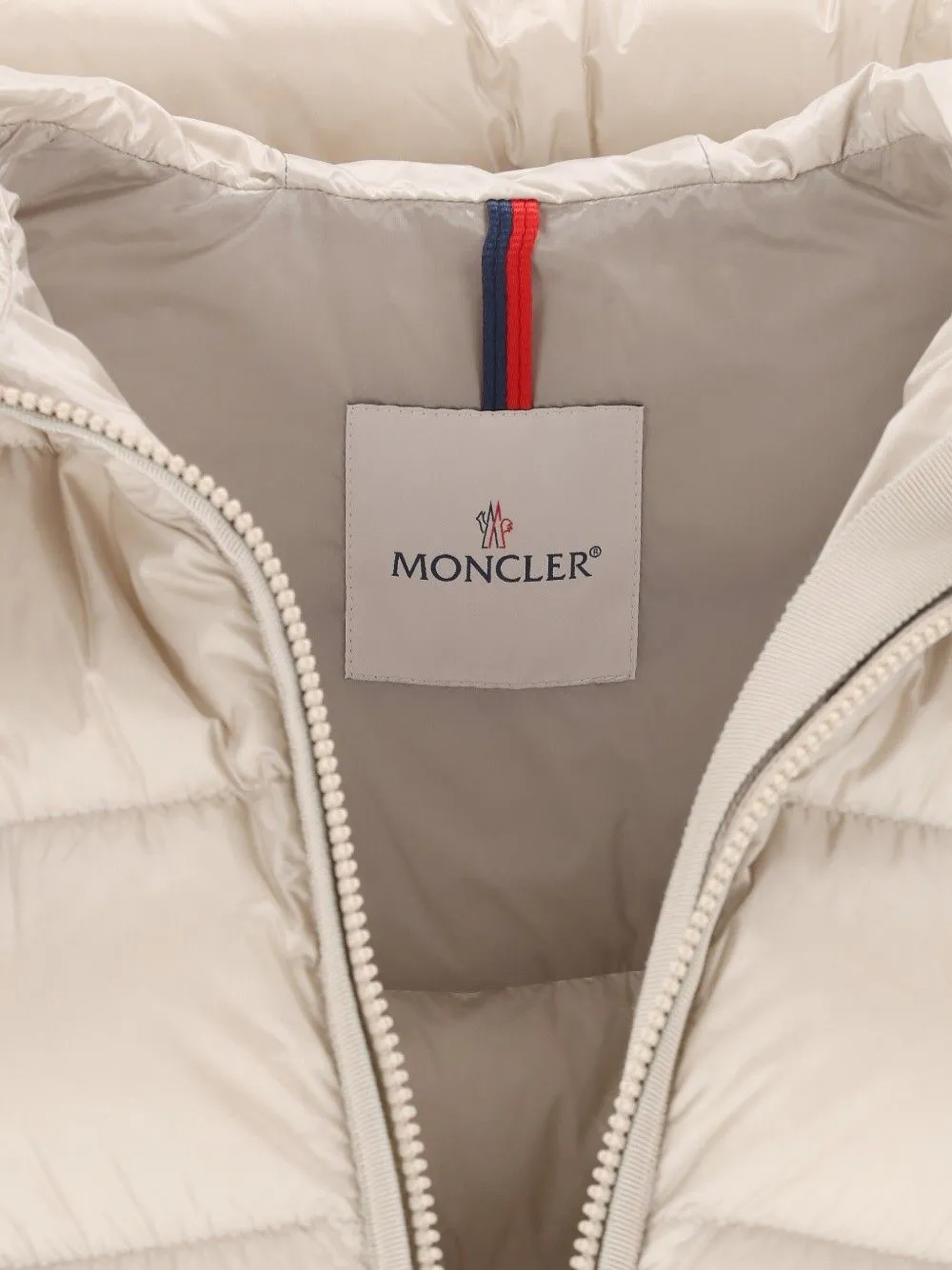 Moncler Suyen hooded puffer jacket Beige