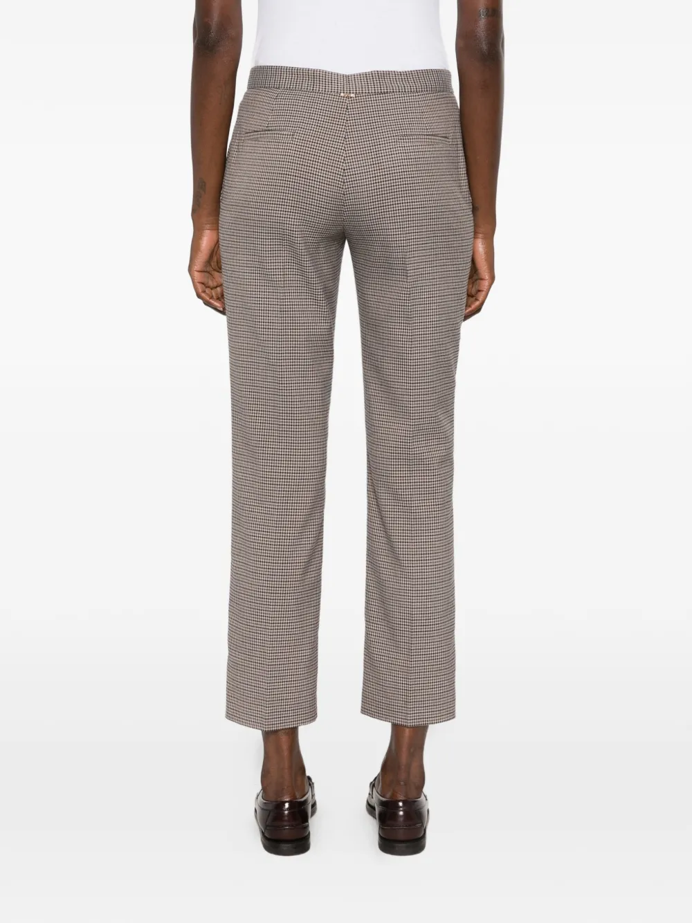 TWINSET Pantalon met pied-de-poule print Bruin