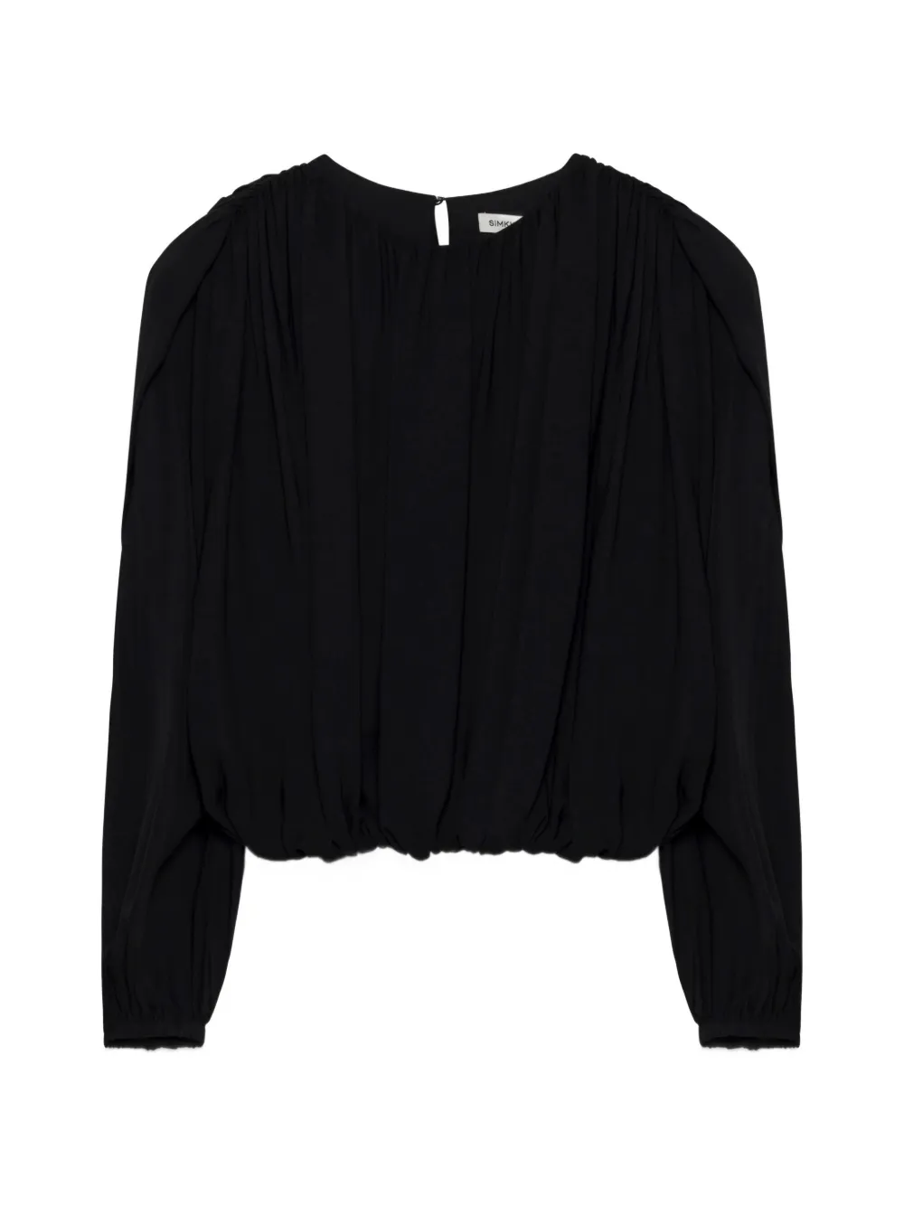 SIMKHAI Frida draped long-sleeve top - Nero