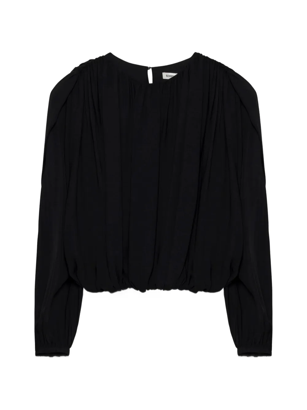 SIMKHAI Frida draped long-sleeve top - Nero