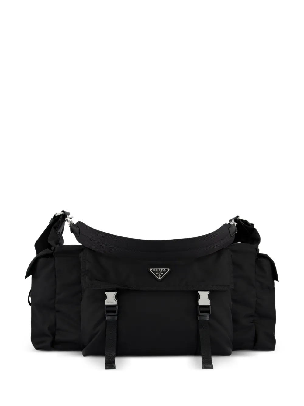 Prada Explore Re-Nylon and leather duffel bag - Nero