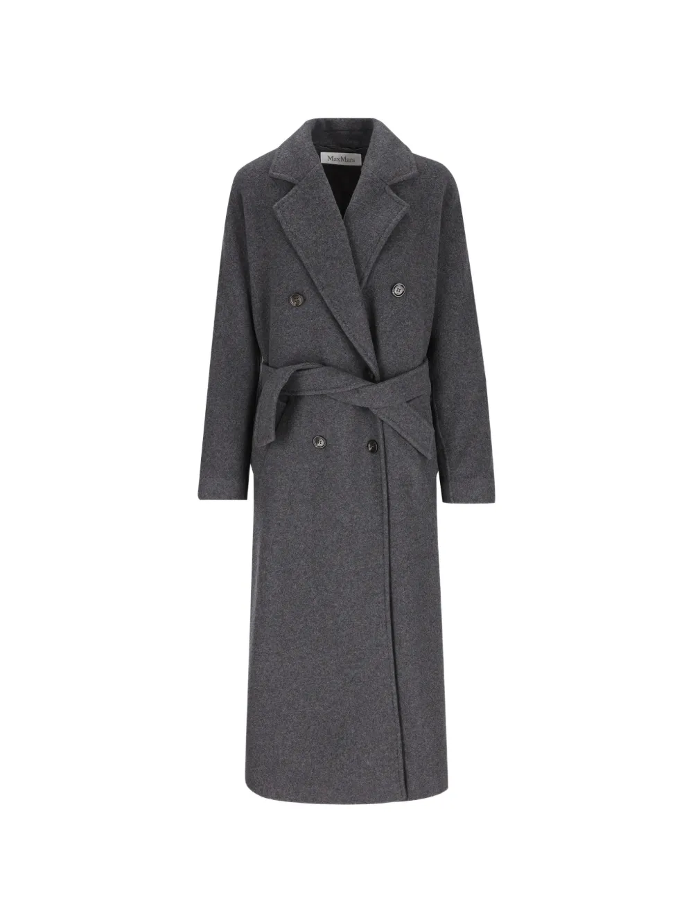 Max Mara Cappotto doppiopetto con cintura - Grigio