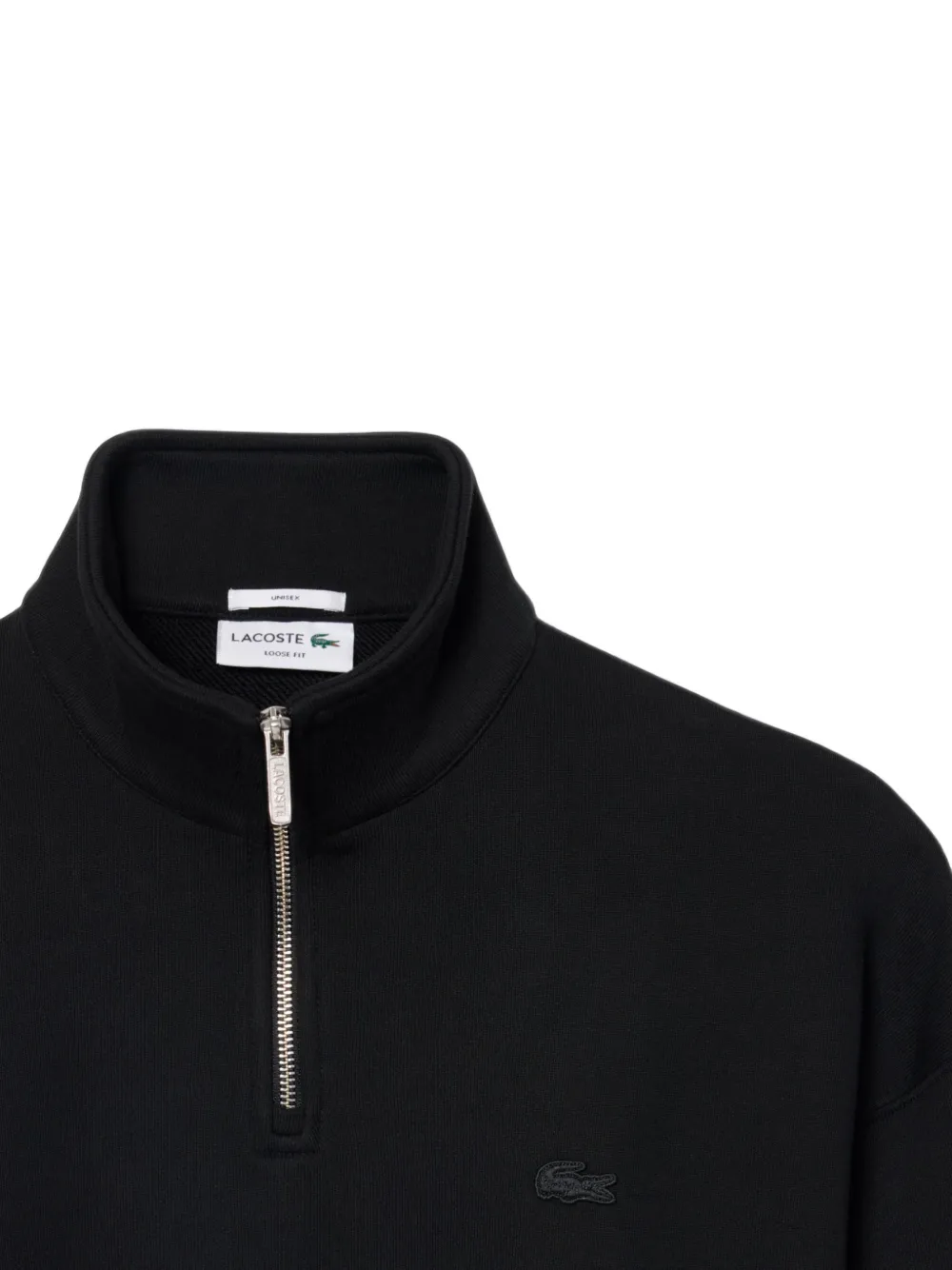 Lacoste Sweater met rits Zwart