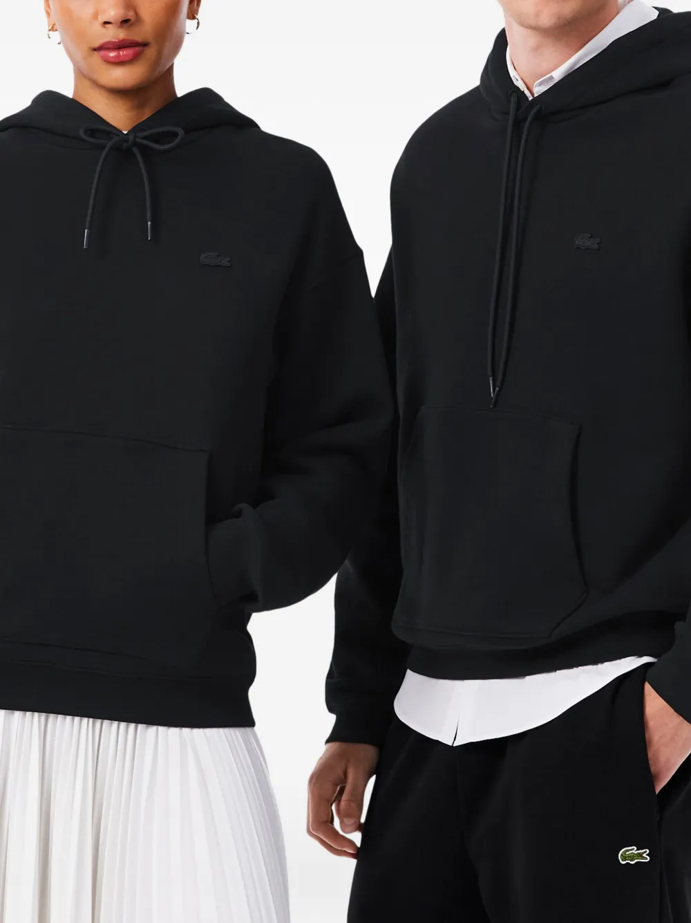 Lacoste Hoodie met logopatch Zwart