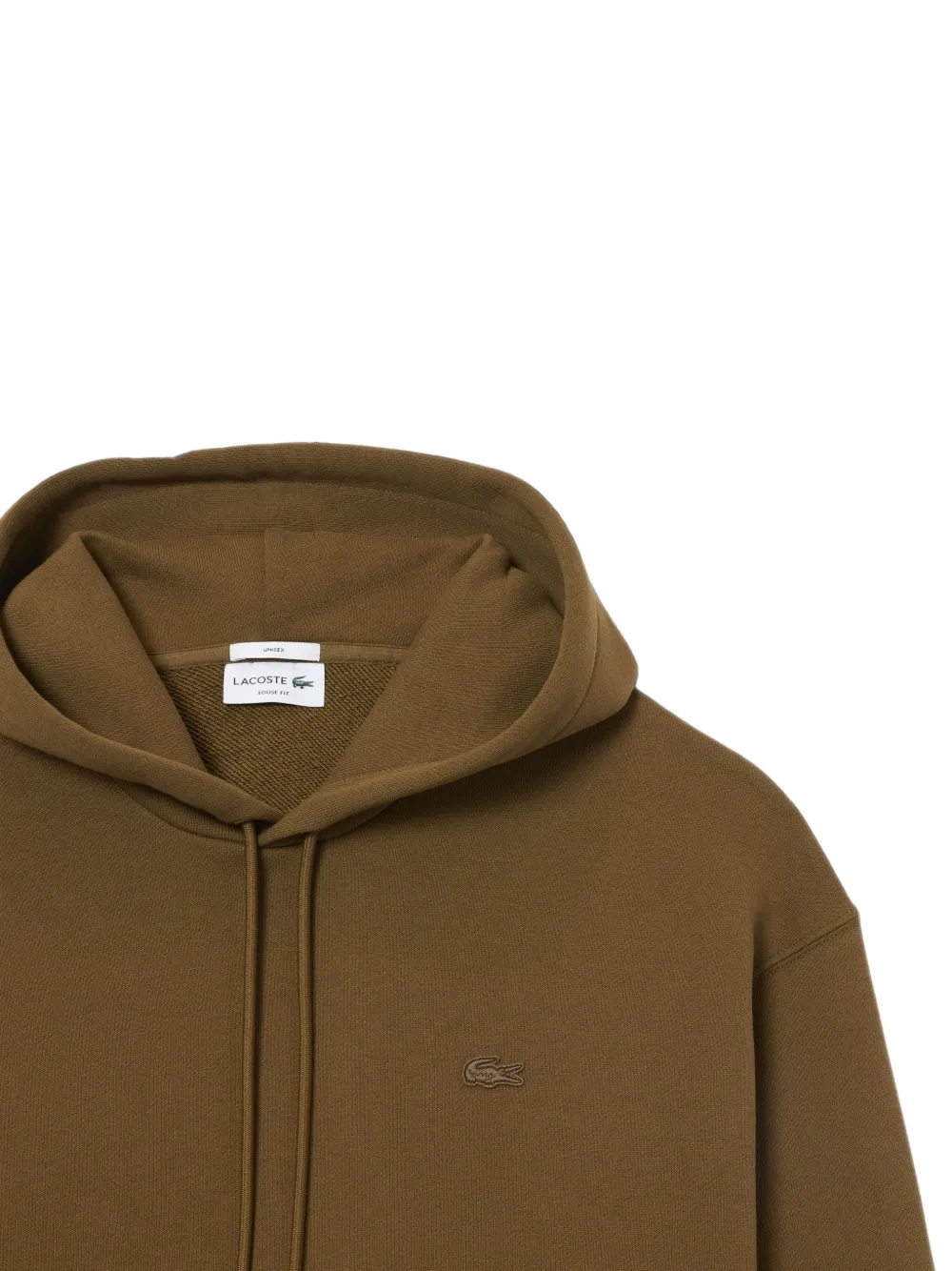 Lacoste Hoodie met geborduurd logo Bruin