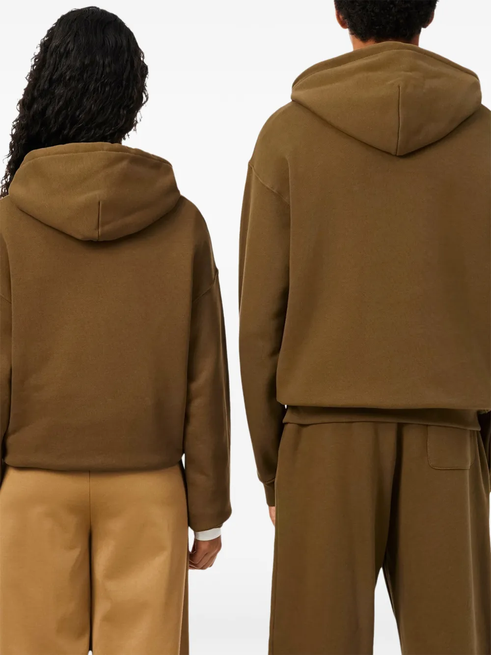 Lacoste Hoodie met geborduurd logo Bruin