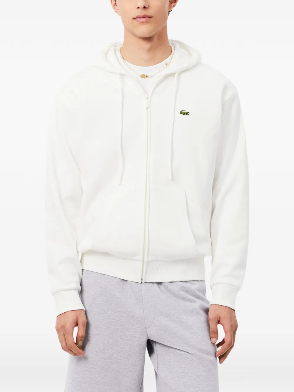 Lacoste Hoodie met logopatch Wit